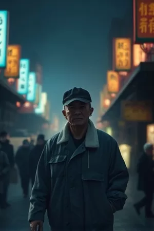 《旧唱片行》封面，摆满黑胶的木质货架与暖黄台灯