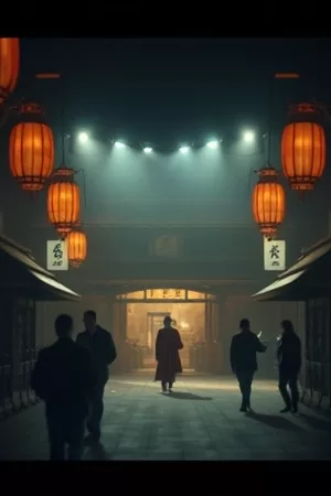 《午夜天文馆》封面，穹顶星轨与两名讲解员的剪影
