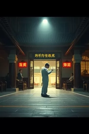 《第七码头》封面，集装箱堆场与一束探照灯